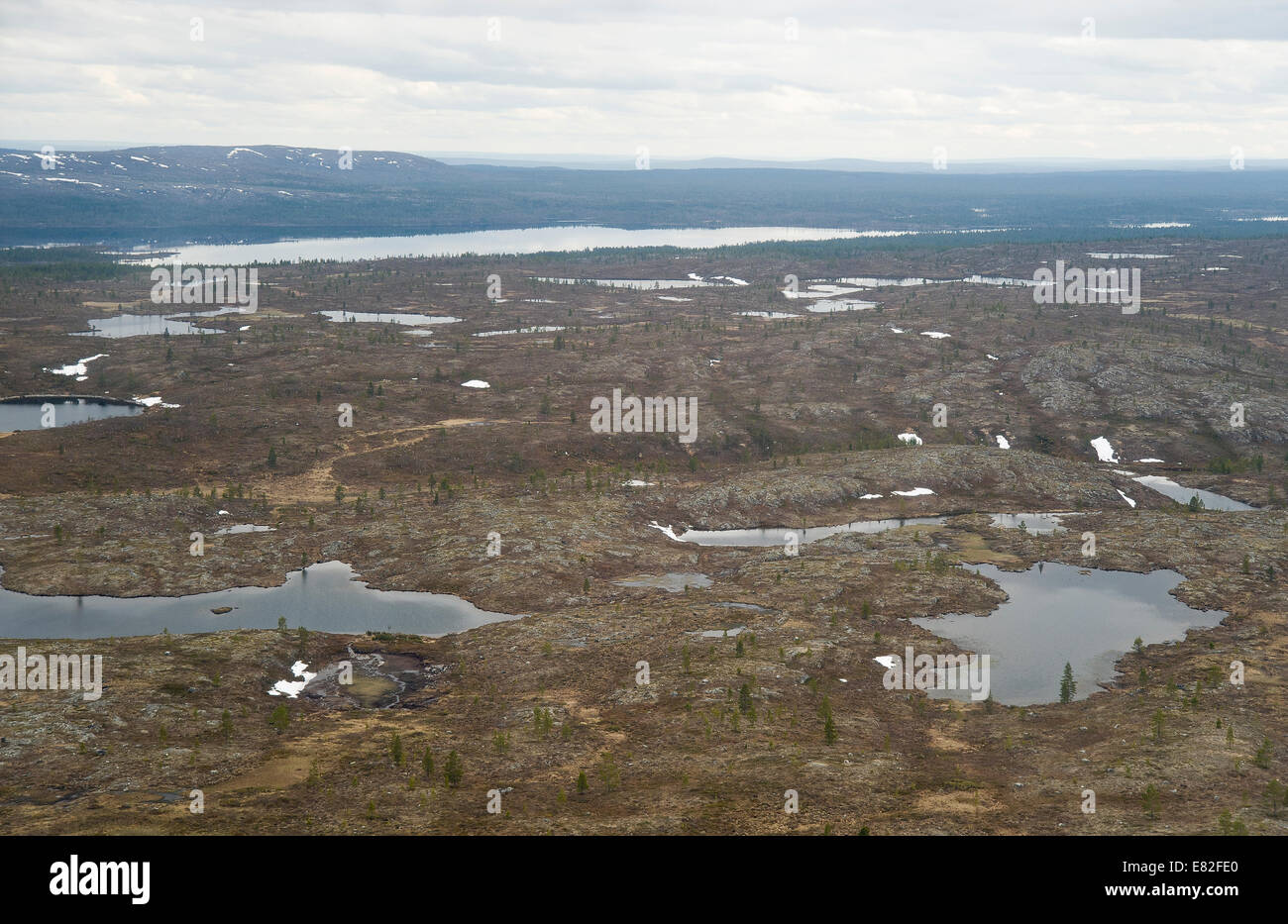 Hochland von Vätsäri Wildnis, Lappland Stockfoto