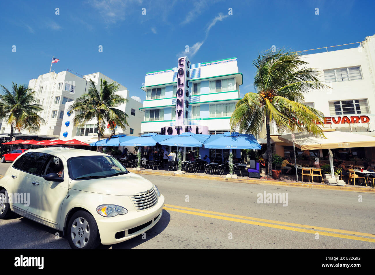 USA, Florida, Miami Beach, Ocean Drive Stockfoto