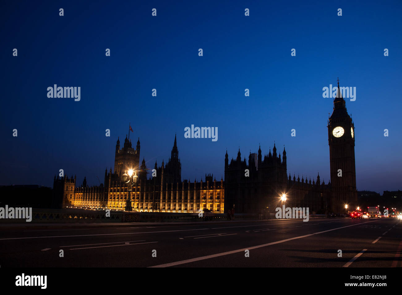 Nacht-Silhouette des Big Ben. Stockfoto