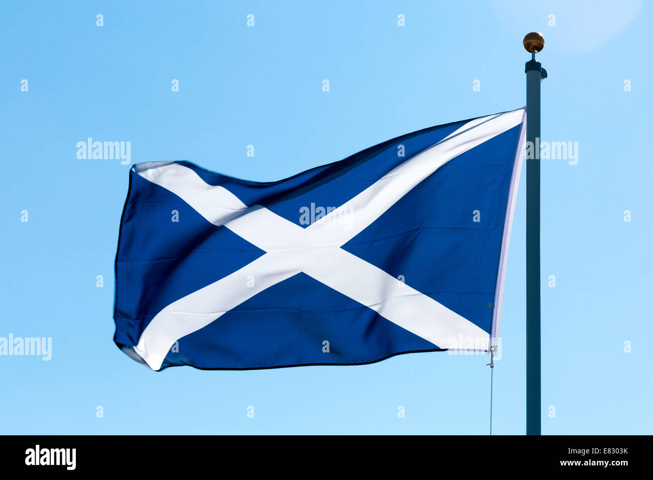 Andreaskreuz oder Saltire Nationalflagge Schottlands Stockfoto