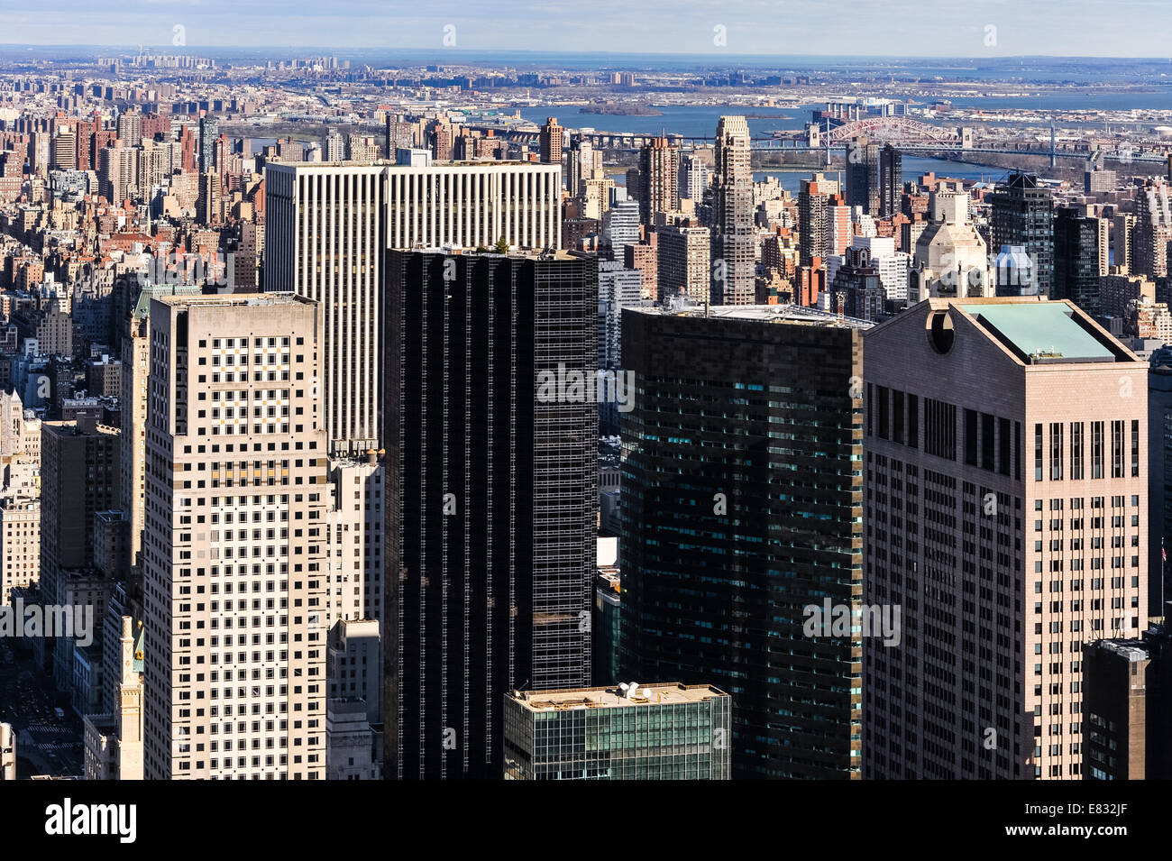 UNS, New York City. Aussicht vom Top of the Rock Aussichtsplattform, 30 Rockefeller Plaza. Stockfoto