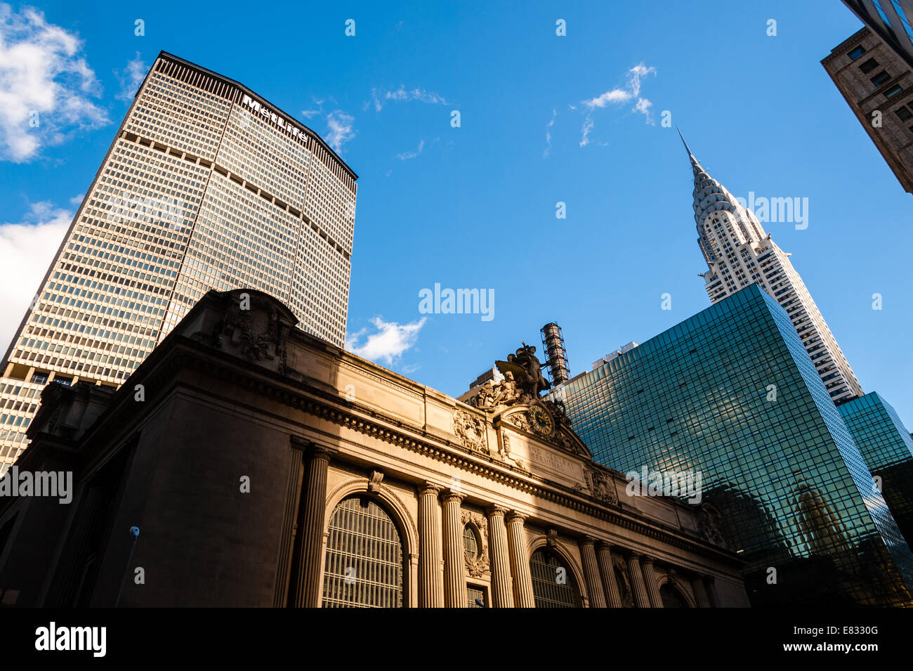 UNS, New York City. Grand Central Station, Chrysler Building im Hintergrund. Stockfoto