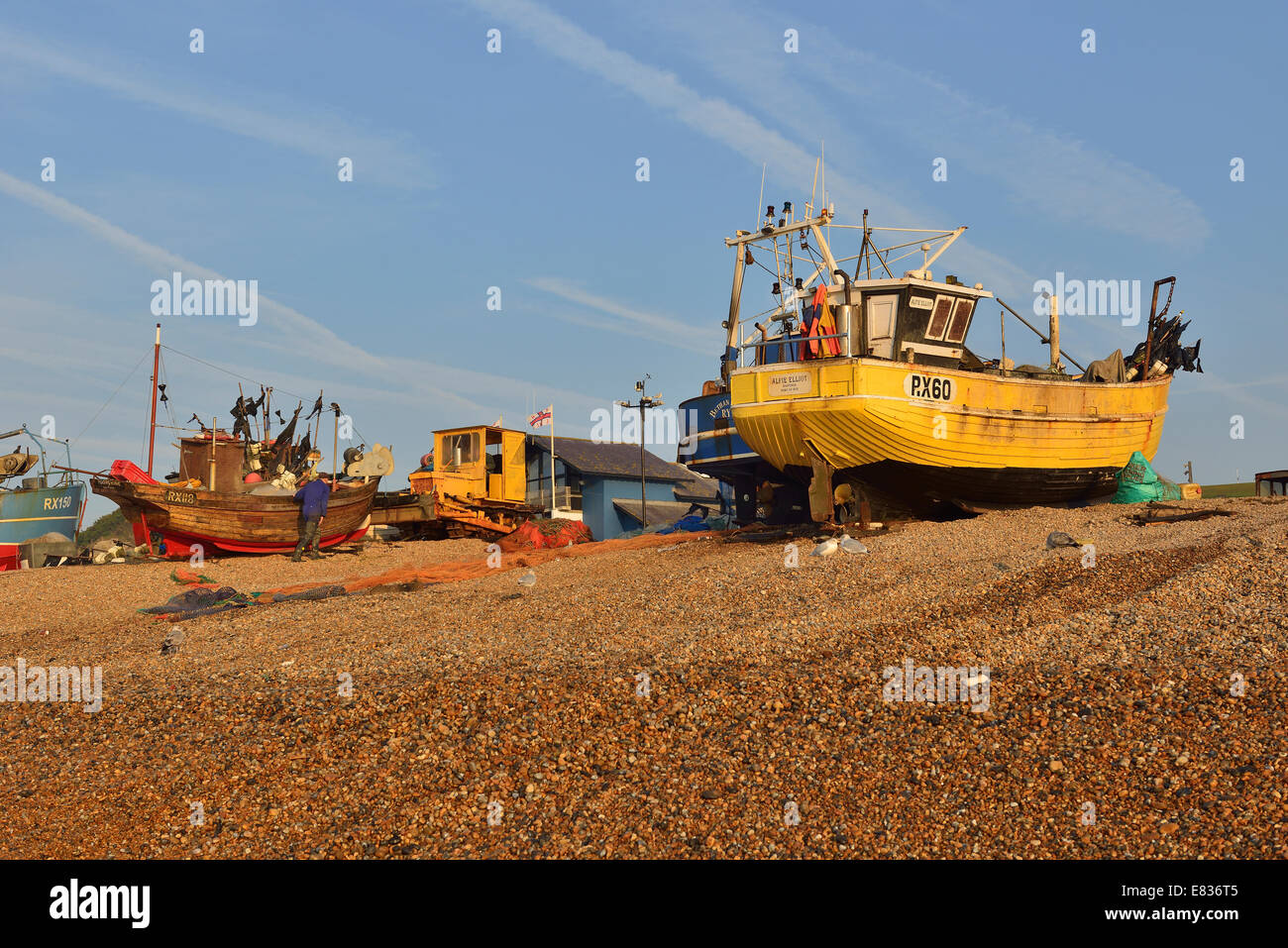 Stade Angeln Strand, Altstadt, Hastings Stockfoto