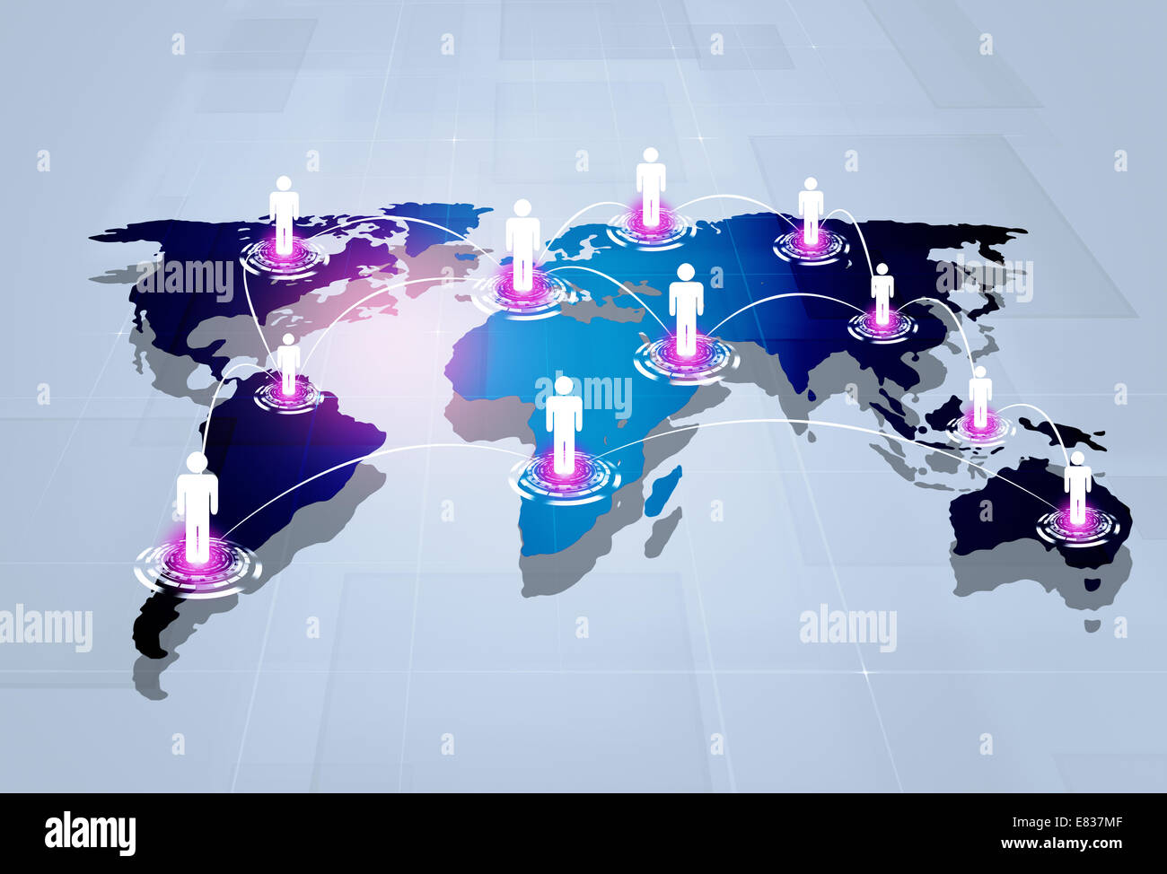 abstrakte Technologie Geschäftsleute globalen web-Verbindungen Hintergrund Stockfoto