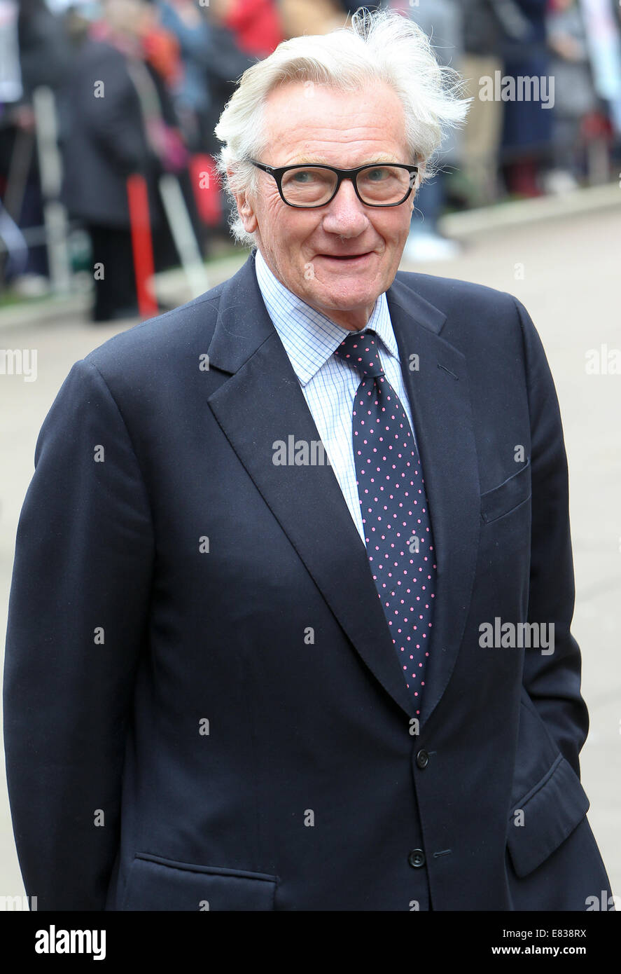 Die Beerdigung von Anthony Benn, 2. Viscount Stansgate am St.-Margarethen Kirche central London mit: Michael Heseltine Where: London, Vereinigtes Königreich bei: 27. März 2014 Stockfoto