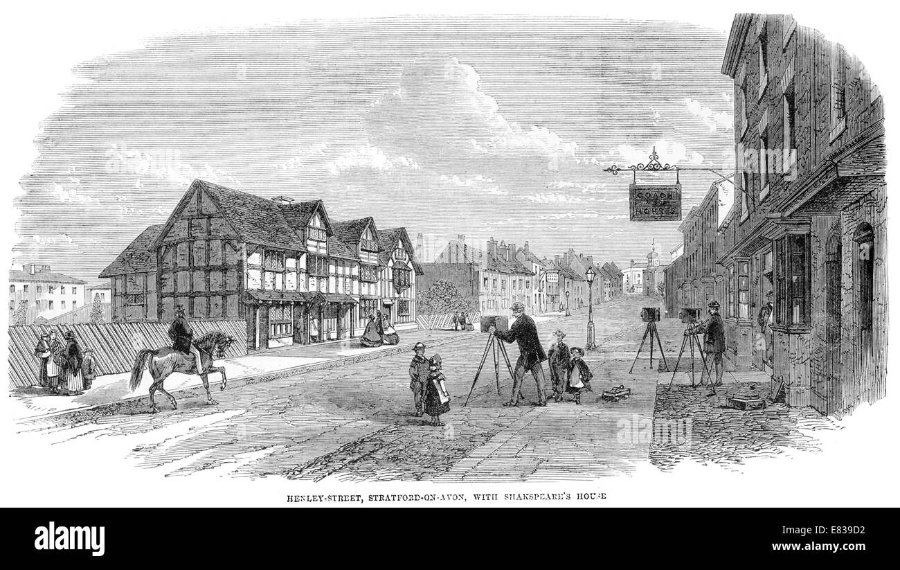 William Shakespeare Shakspeare Haus Henley Street Stratford on Avon 1868 Stockfoto