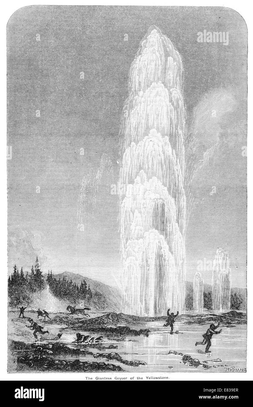 Giantess-Geysir-Yellowstone-Nationalpark Old Faithful ca. 1885 Stockfoto