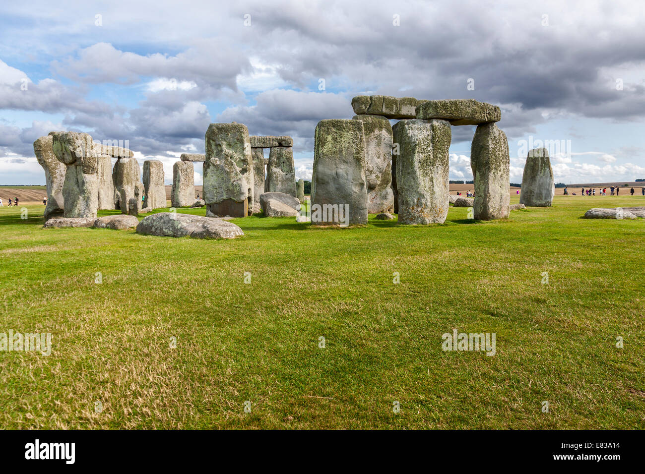 Stonehenge - ein altes prähistorischen Stein Denkmal in der Nähe von Salisbury, Wiltshire, UK Stockfoto