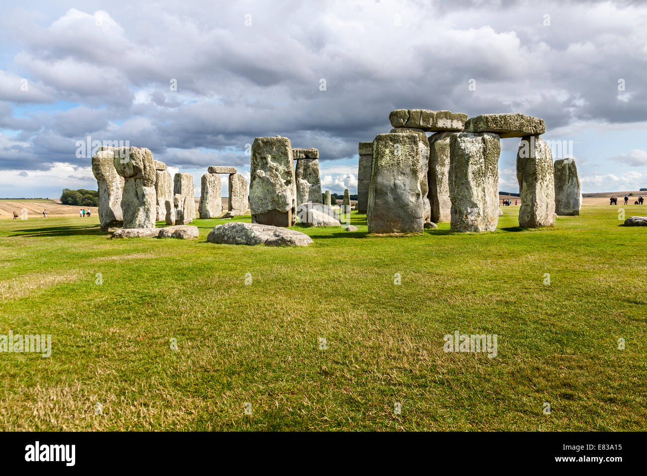 Stonehenge - ein altes prähistorischen Stein Denkmal in der Nähe von Salisbury, Wiltshire, UK Stockfoto
