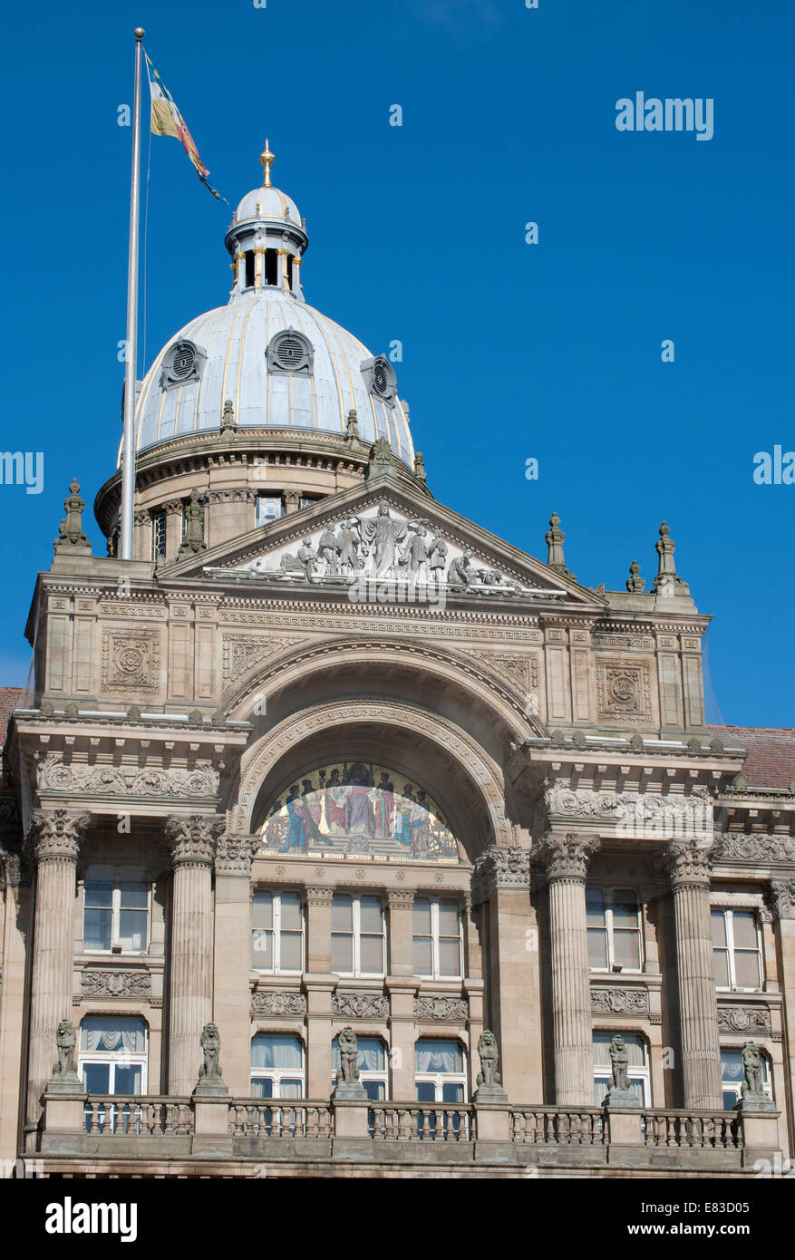 Eingang zum Rathaus, Victoria Square, Birmingham, England, UK Stockfoto