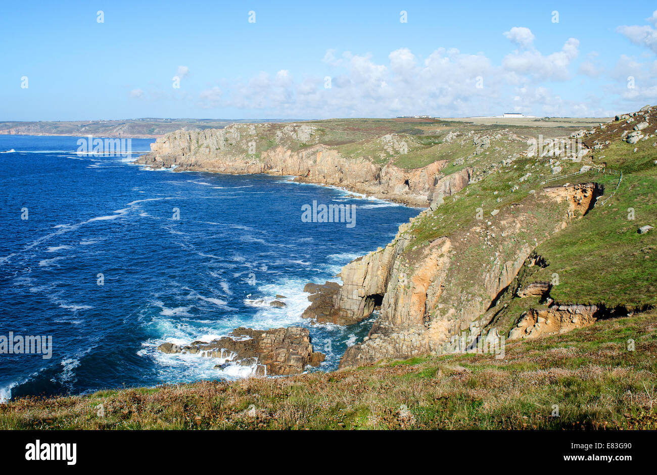 die Küste bei Lands End in Cornwall, Großbritannien Stockfoto