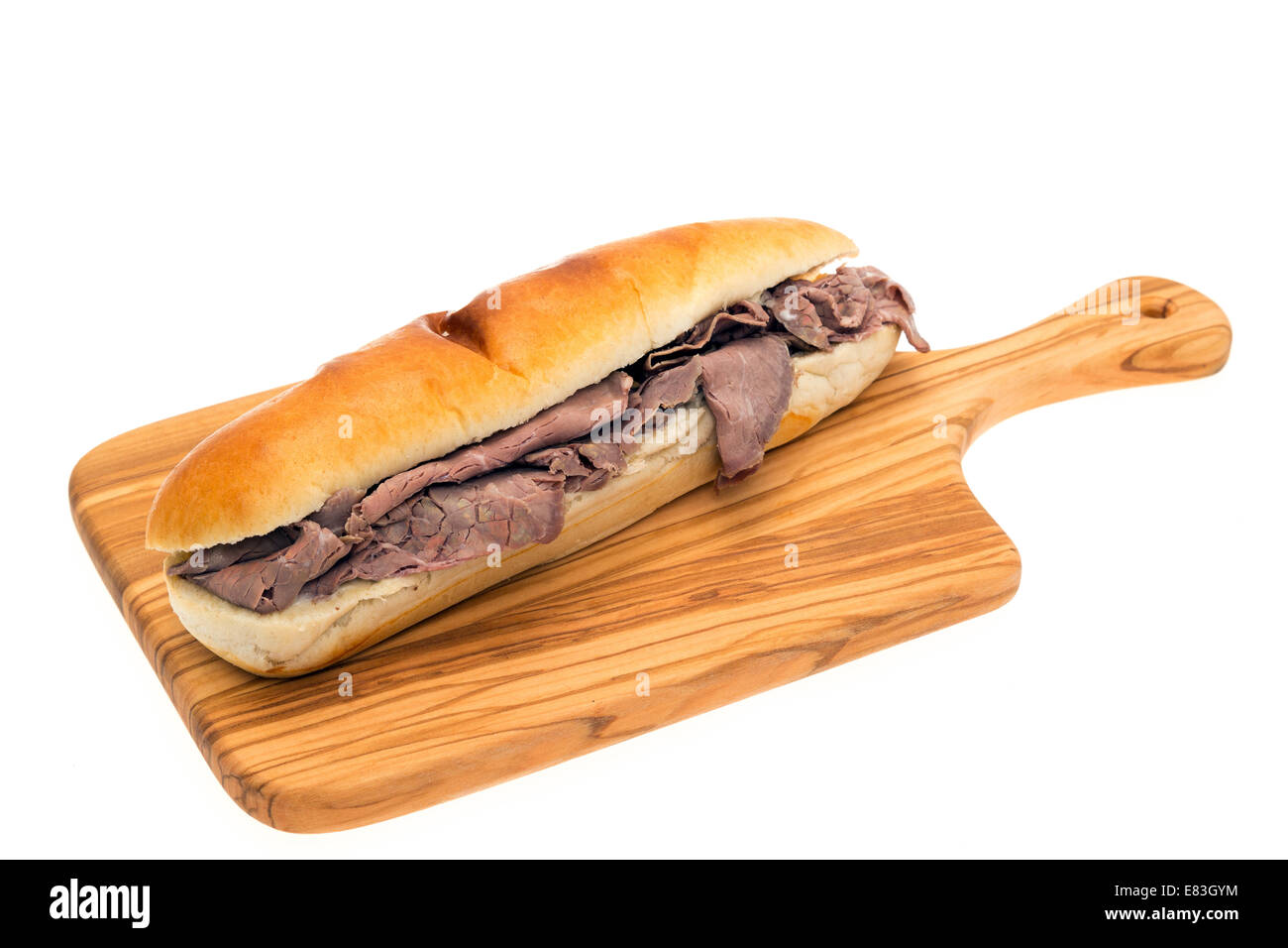 Brot Sandwich Scheiben Roastbeef mit Stockfoto
