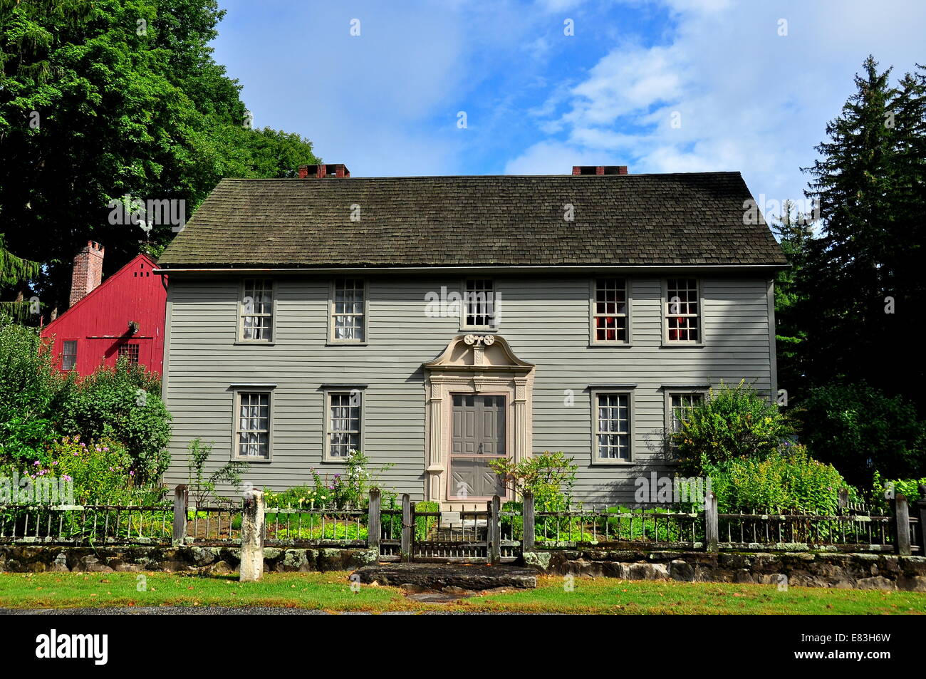 Stockbridge, Massachusetts: 1742 Mission Haus Stockfoto