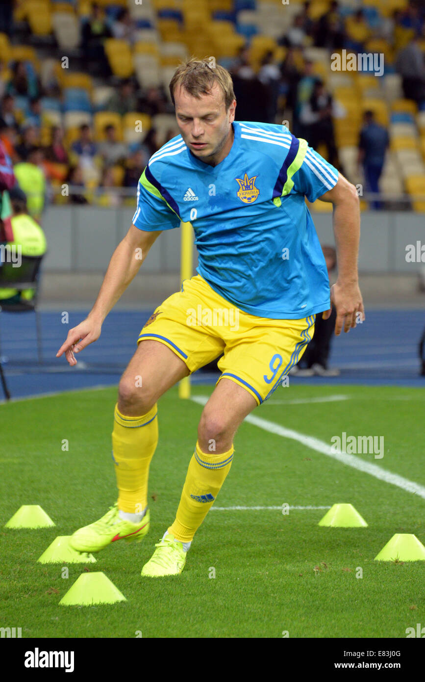 Oleh Gusev während des Spiels zwischen der Ukraine und der Slowakei. Qualifikationsrunde - Gruppe C, Euro-2016 Stockfoto