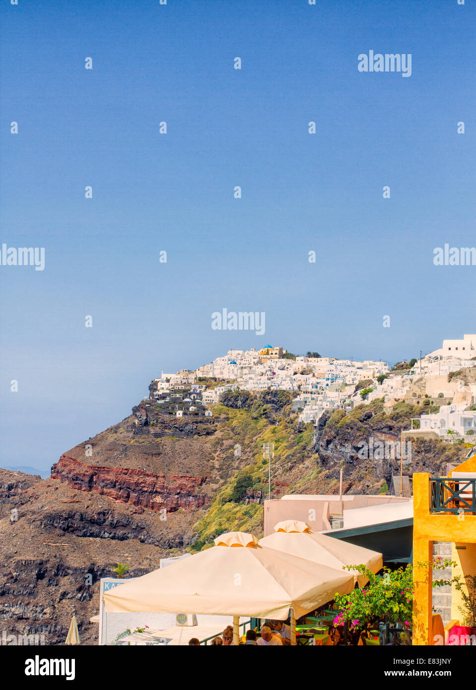 Schöne Landschaft von Thira Stockfoto