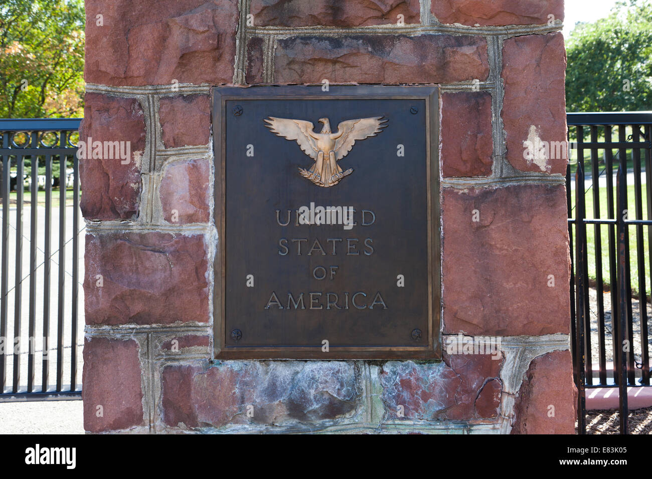 Bronzetafel von Vereinigte Staaten von Amerika - USA Stockfoto