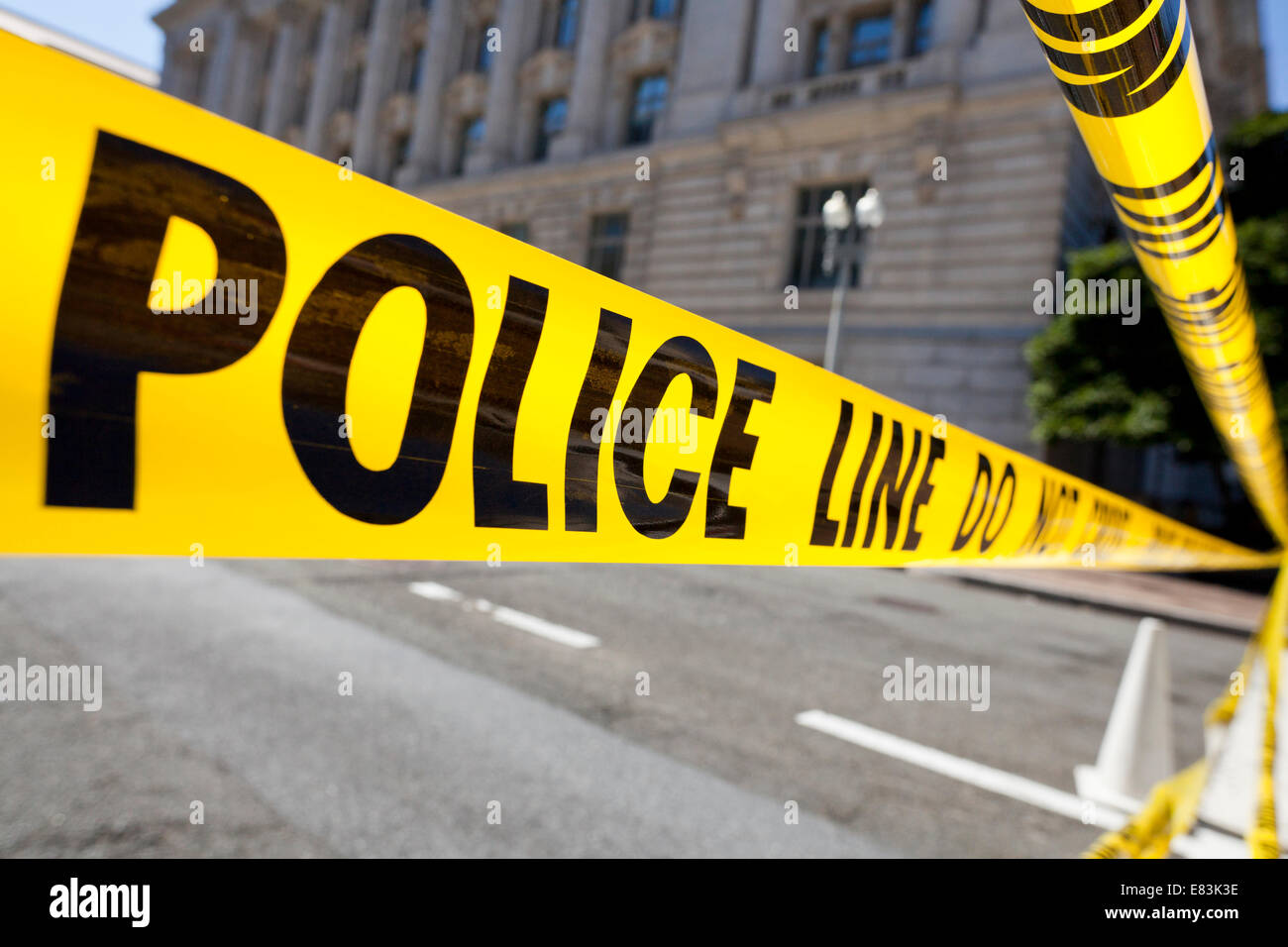 Polizei Linie Band Closeup - USA Stockfoto