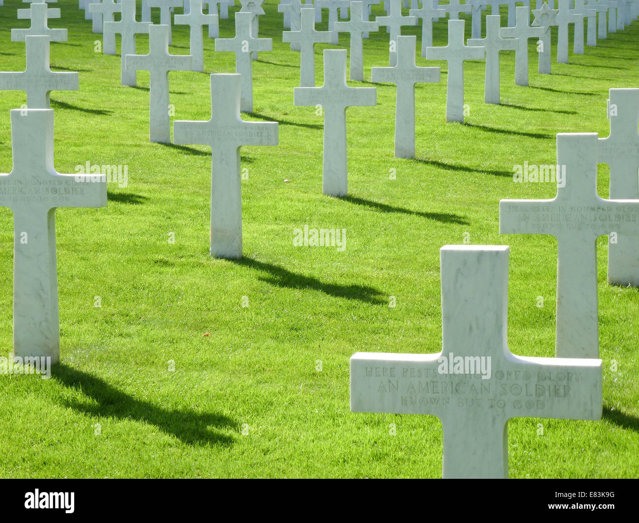 Amerikanischer Soldatenfriedhof des 2. Weltkrieges in Montfaucon, Argonne, Frankreich Stockfoto