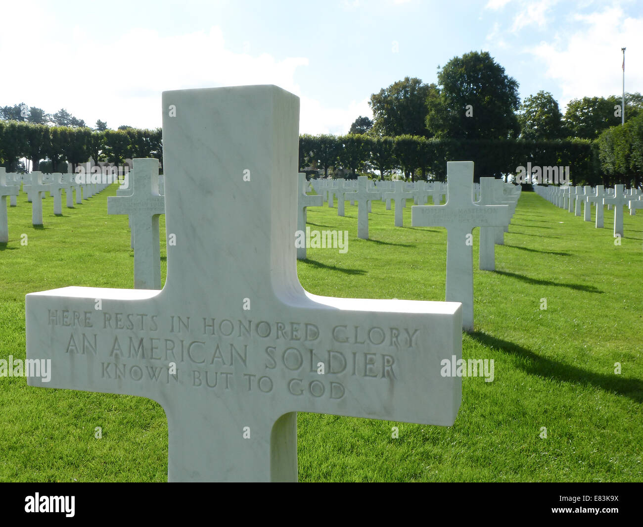 Amerikanischer Soldatenfriedhof des 2. Weltkrieges in Montfaucon, Argonne, Frankreich Stockfoto