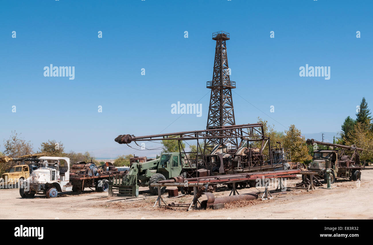 Kern County, Kalifornien Taft, West-Kern-Öl-Museum, am ursprünglichen Standort, Jameson #17 Öl gut gebohrt 1917, 2452 ft tief. Stockfoto