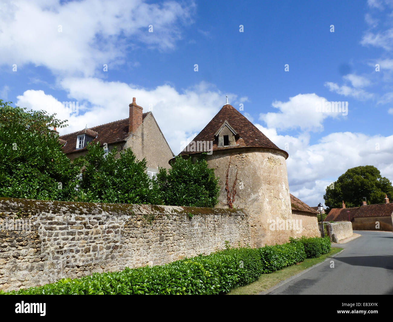 traditionelle Häuser in Indre Frankreich Stockfoto