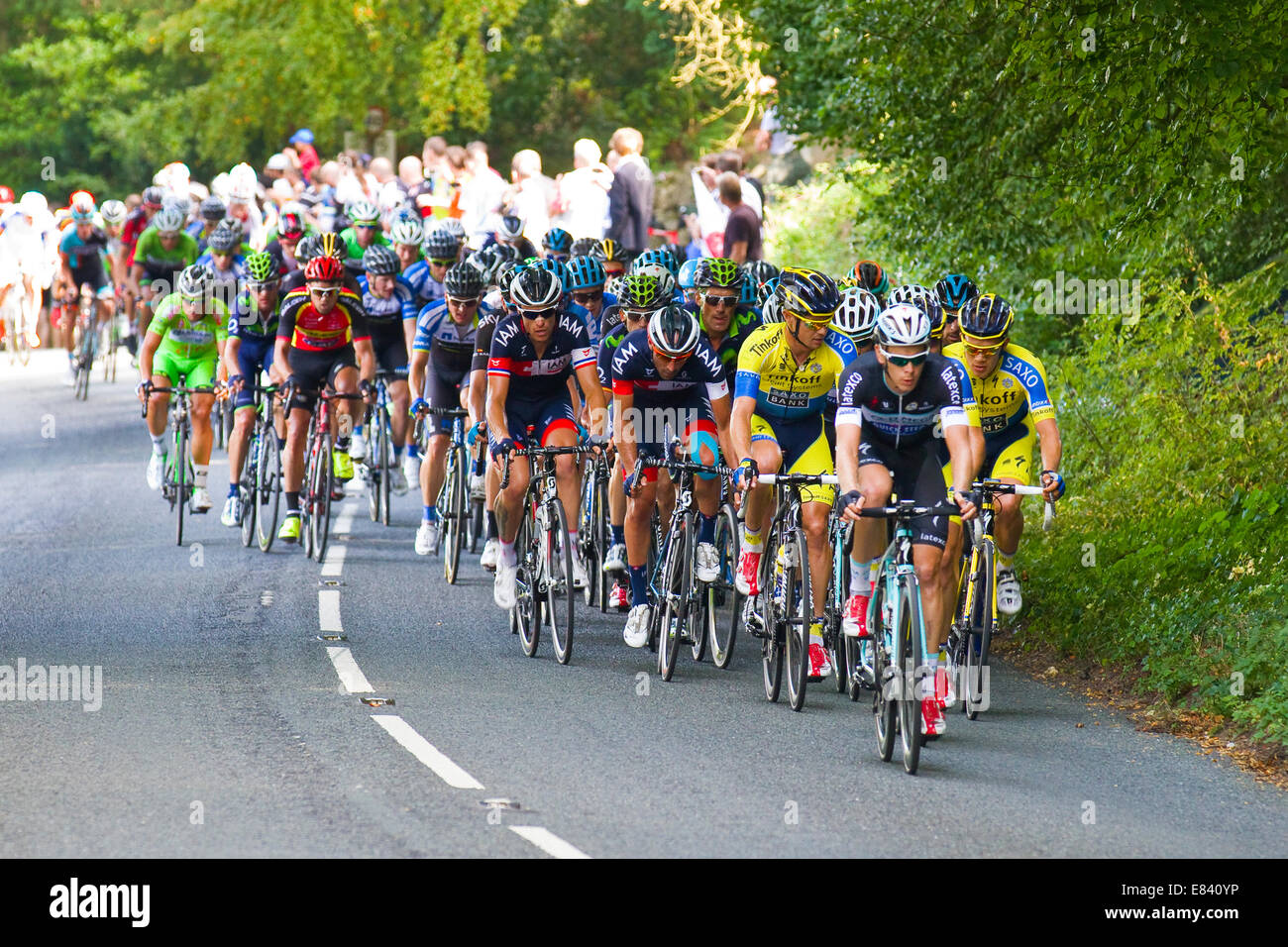 Tour durch Großbritannien 2014 Radfahren Rennen Bühne durch Cheltenham Stockfoto