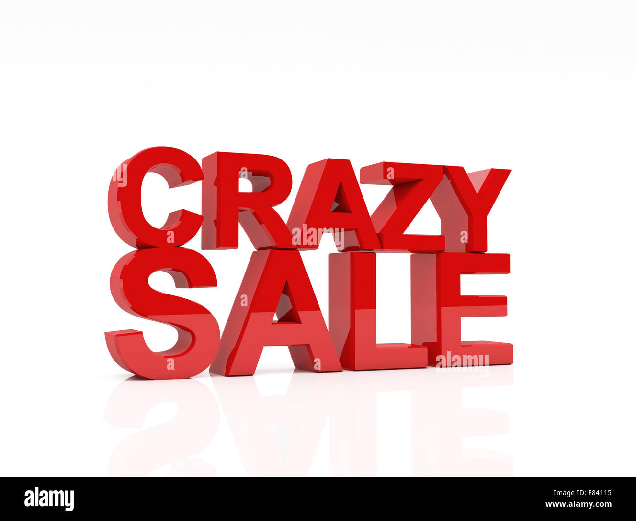 3D Bild Verkauf roter Text auf weißem Hintergrund Stockfoto