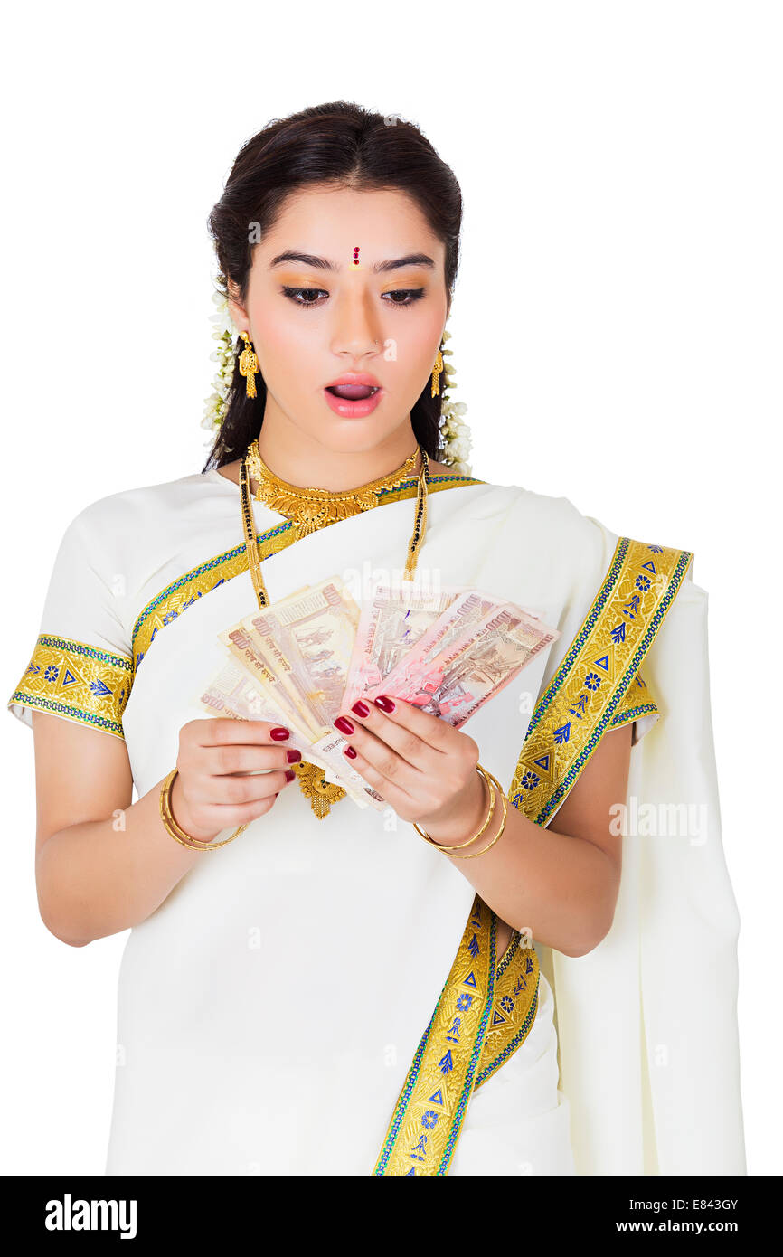 Südindische Damen schockierend Geld Stockfoto