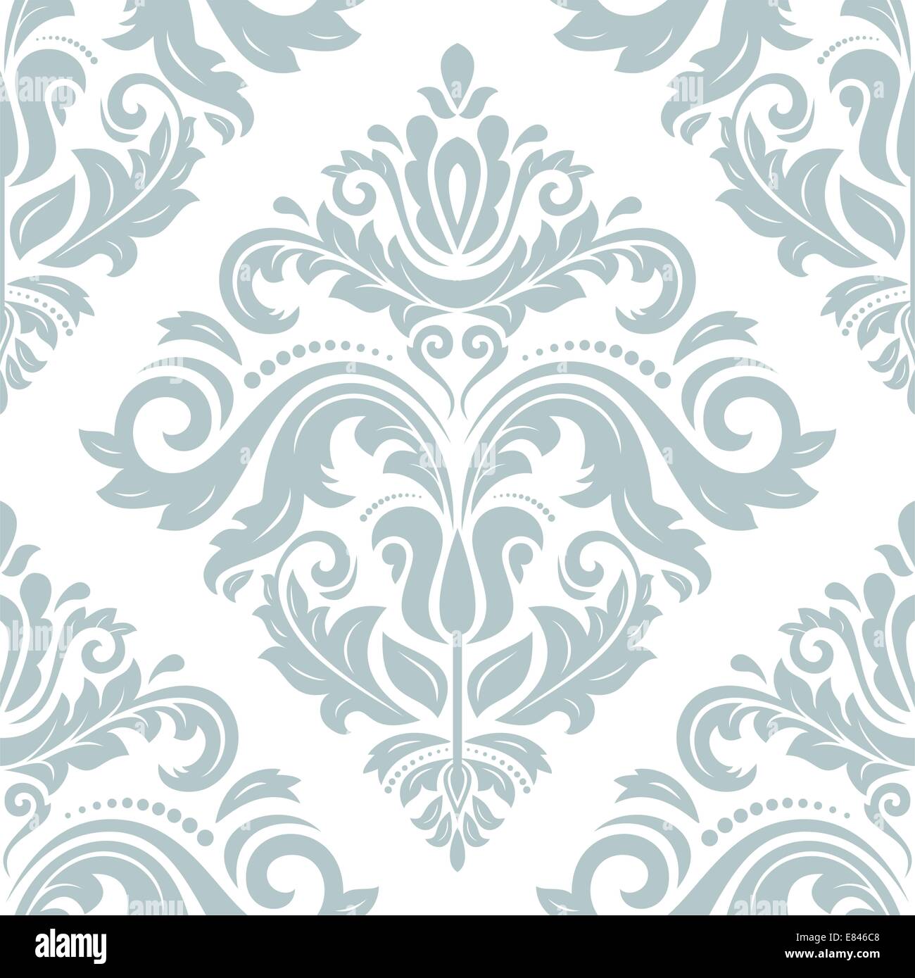 Florale Vektor orientalische Muster mit Damast, Arabesken und floralen Elementen. Nahtlose abstrakte Wallpaper und Hintergrund Stock Vektor