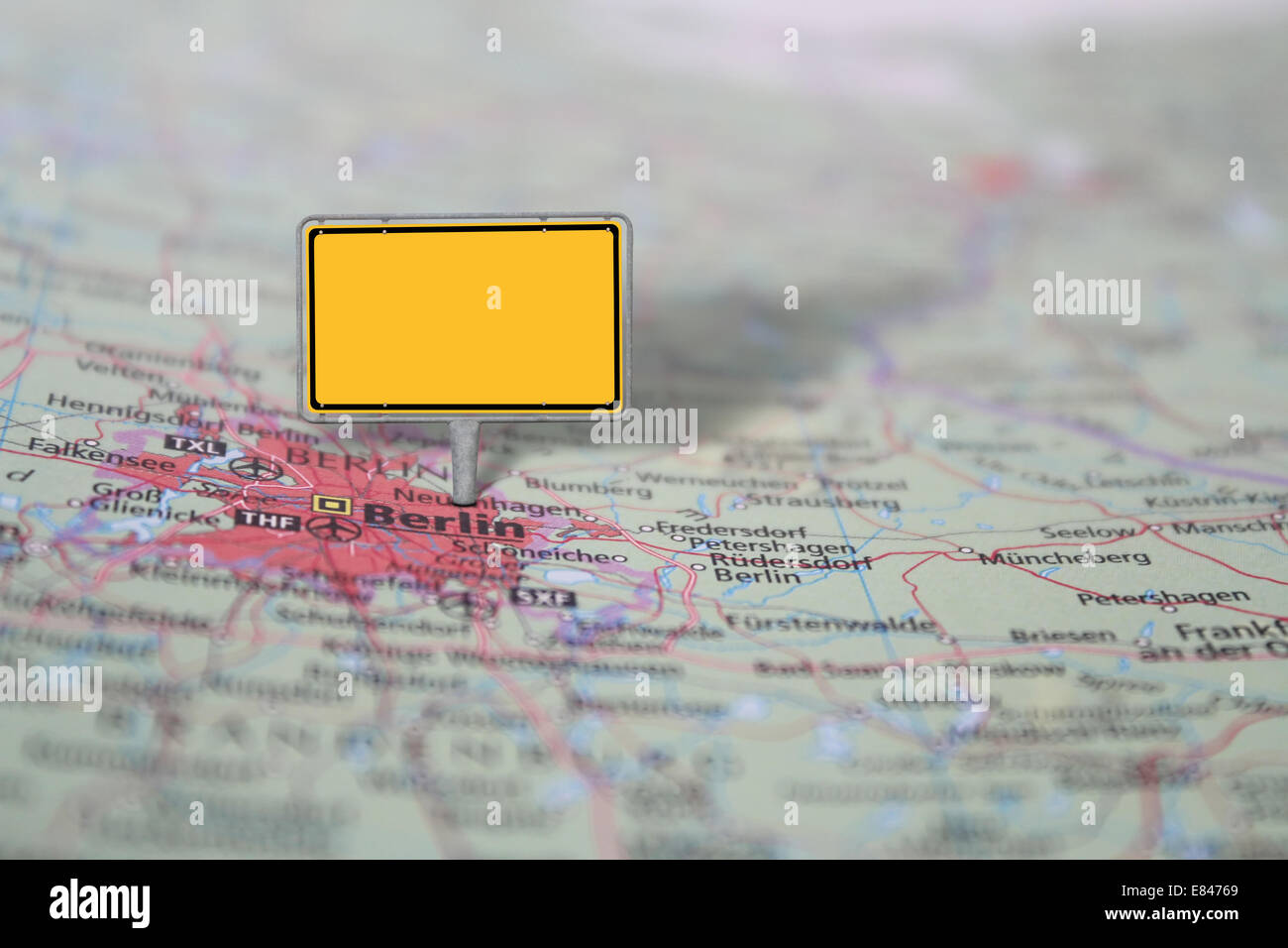 Karte von Barlin, Deutschland Stockfoto