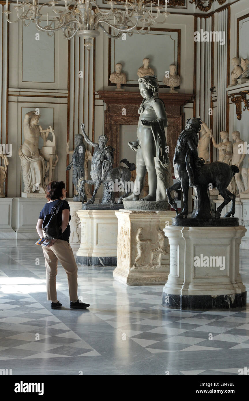 Große Halle Kapitolinischen Museen Musei Capitolini Rom Italien Stockfoto