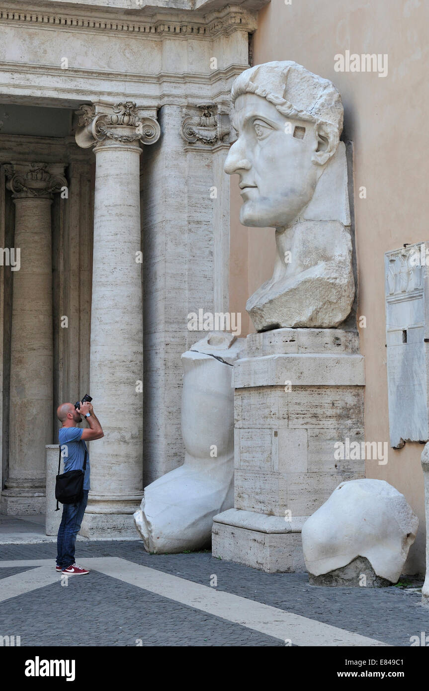 Kapitolinischen Museen Musei Capitolini Rom Italien Statue des Roman Emperor Constantine Stockfoto