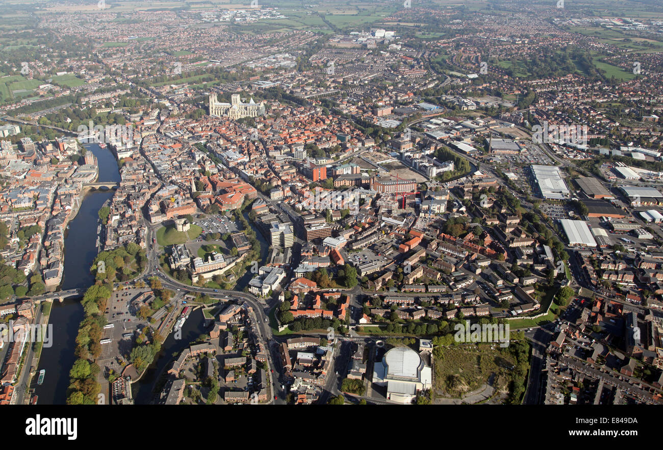 Luftaufnahme der Stadt York, North Yorkshire, UK Stockfoto