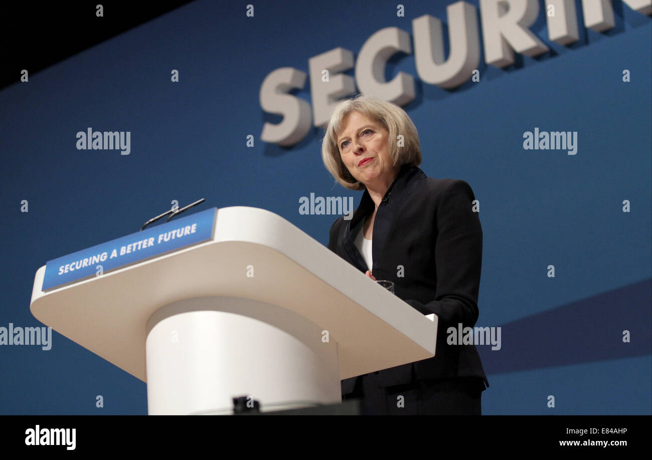 THERESA kann MP SECRETARY OF STATE FOR HOM 30. September 2014 ICC BIRMINGHAM ENGLAND Stockfoto
