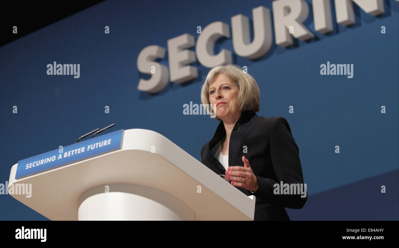 THERESA kann MP SECRETARY OF STATE FOR HOM 30. September 2014 ICC BIRMINGHAM ENGLAND Stockfoto