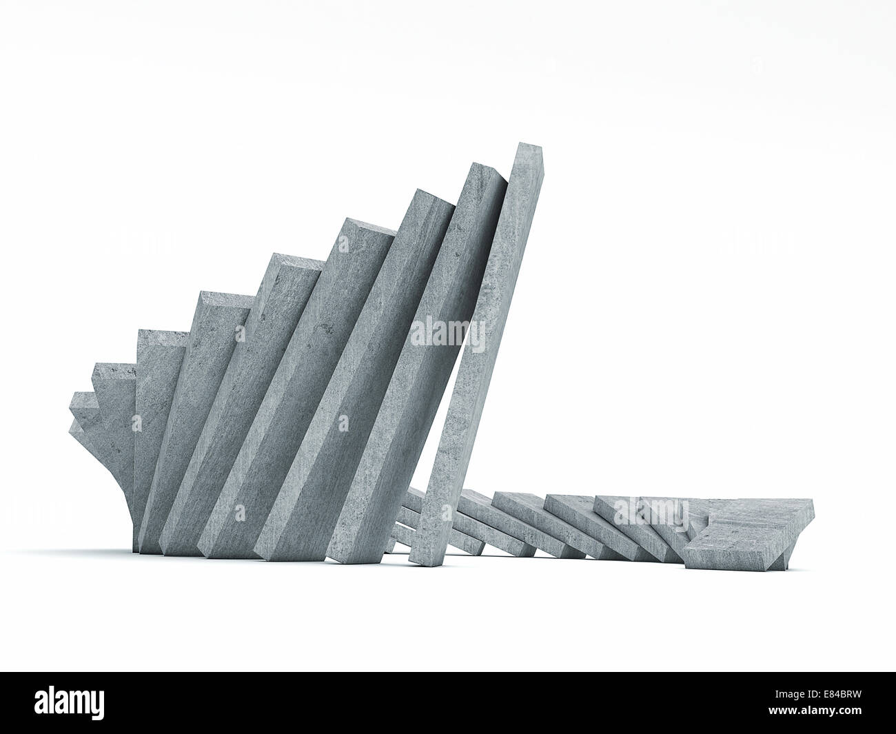 3D-Bild eines abstrakten fallenden Betonwand Stockfoto