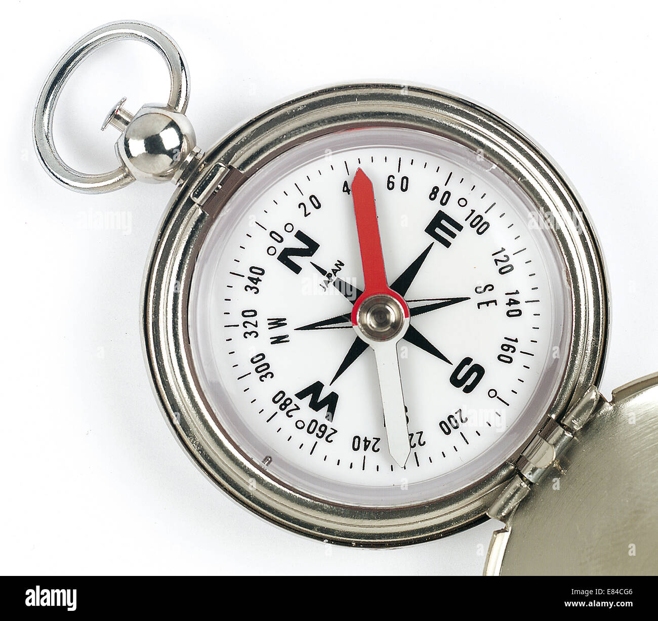 Silber Kompass Stockfoto