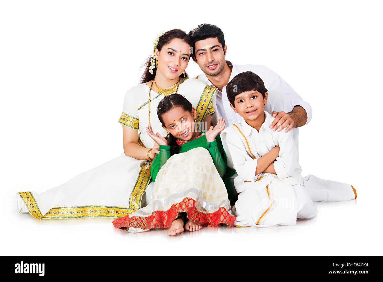 Südindische Familie ruht Stockfoto