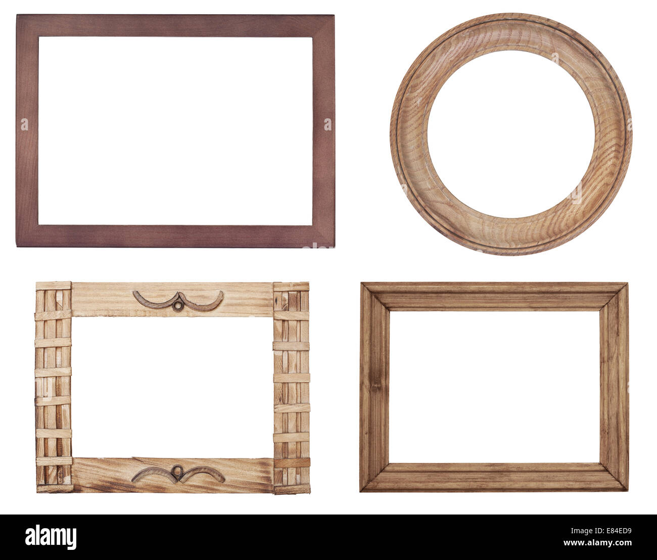 Alten Holzrahmen auf Holz Hintergrund Stockfoto