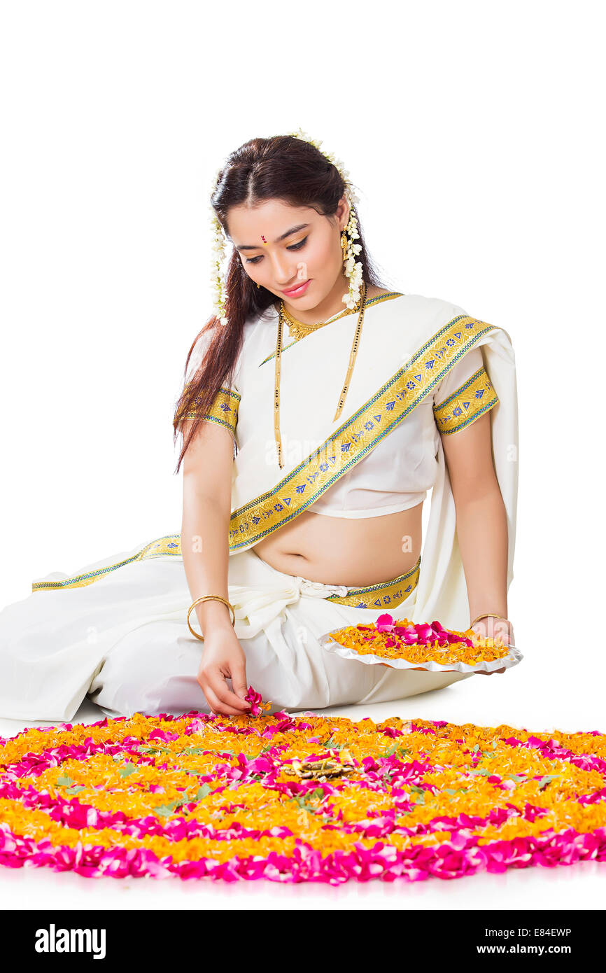 Rangoli südindische Diwali-fest Stockfoto