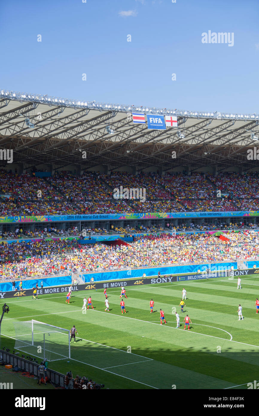 England V Costa Rica World Cup Football match bei Estadio Mineirão, Belo Horizonte, Minas Gerais, Brasilien Stockfoto