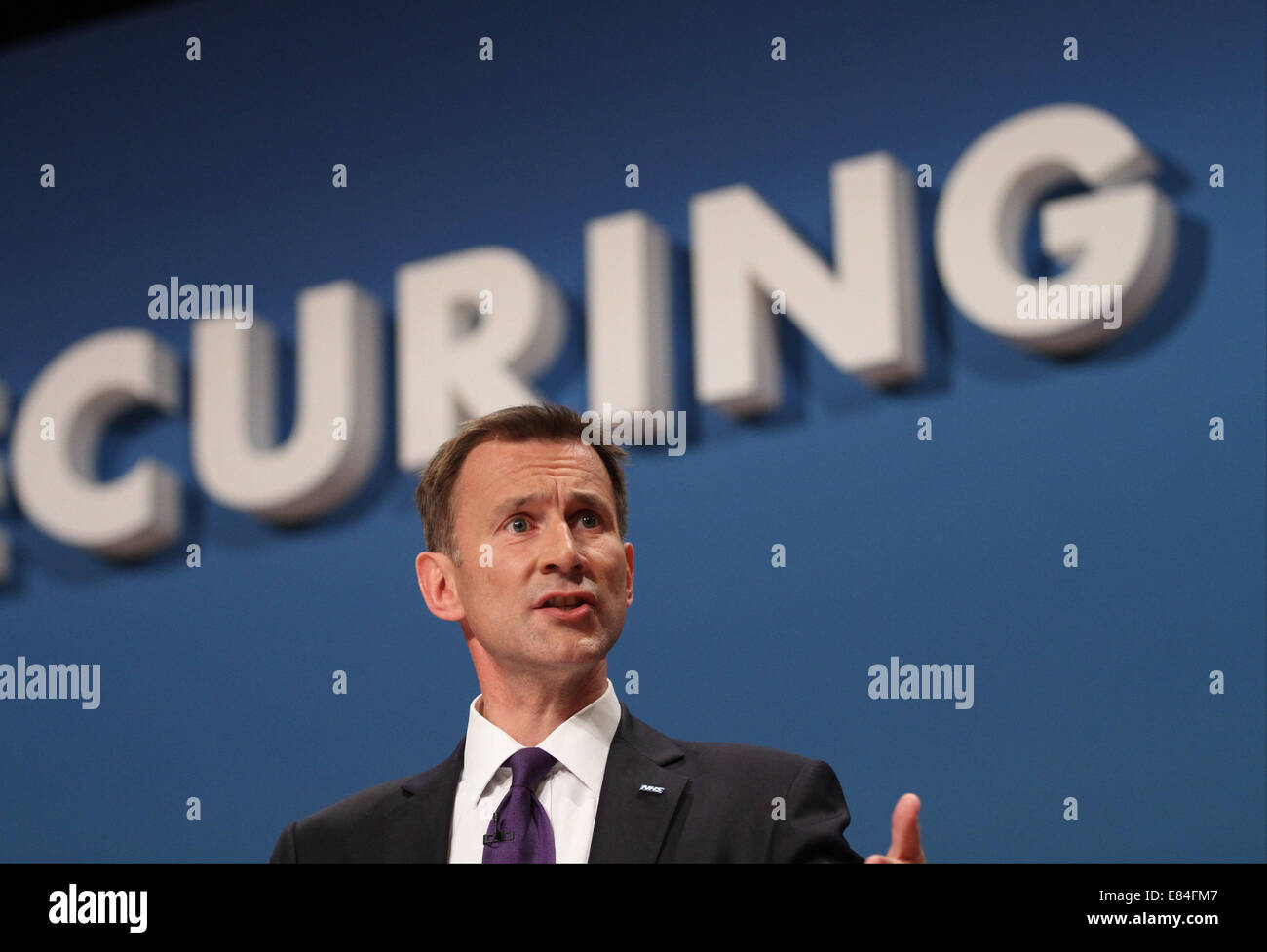 JEREMY HUNT MP SECRETARY OF STATE FOR HEALTH 30. September 2014 ICC BIRMINGHAM ENGLAND Stockfoto