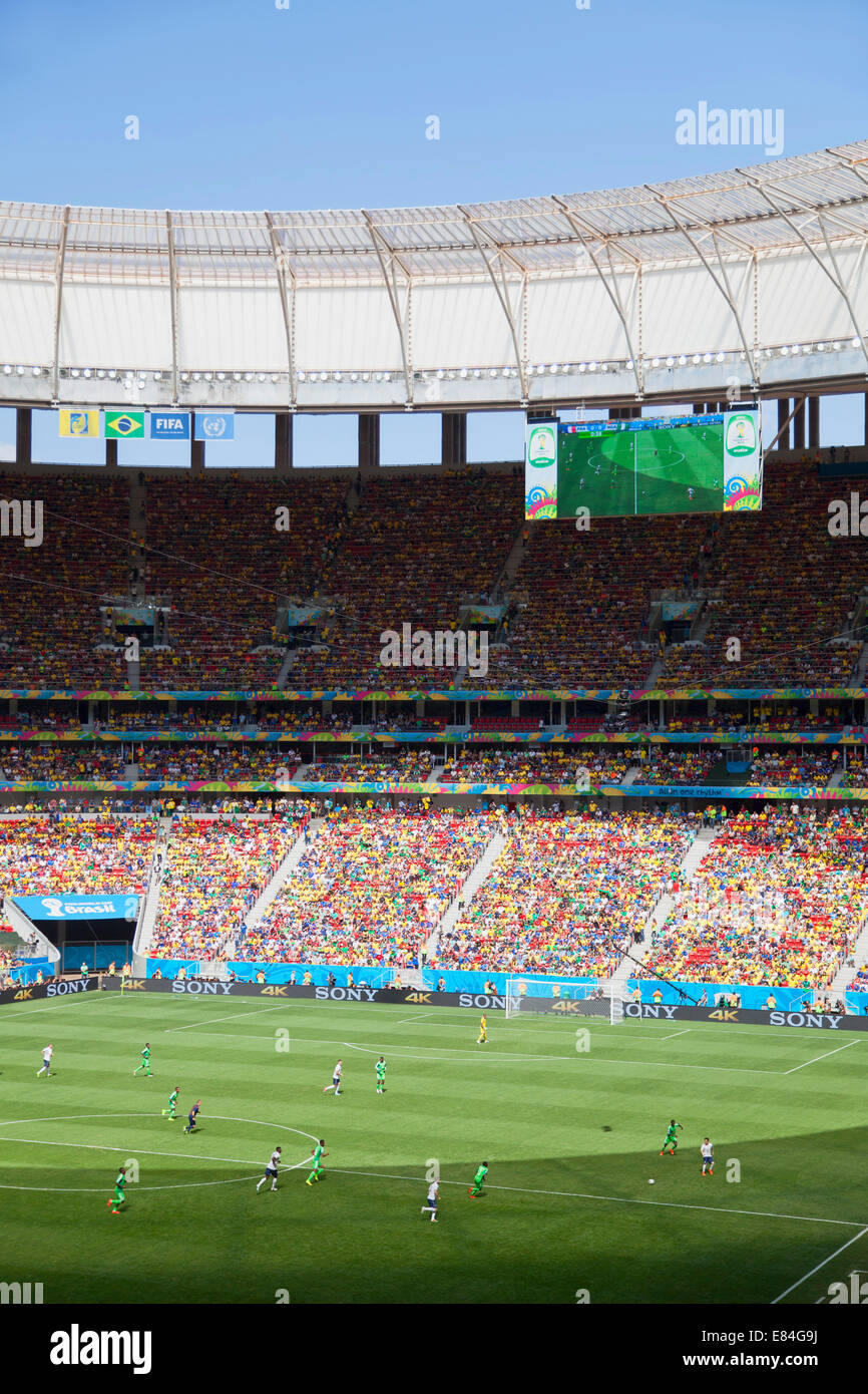 Fußball-WM passen in Distrito Federal National Mane Garrincha Stadium, Brasilia, Brasilien Stockfoto