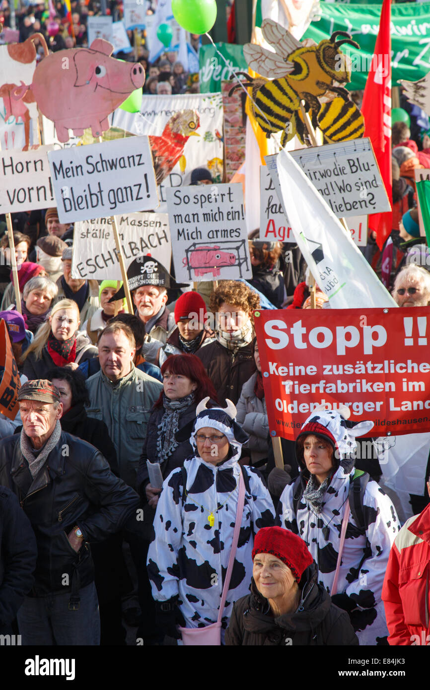 Berlin, Deutschland, Demonstration mit der Forderung stoppt die Agrarindustrie Stockfoto