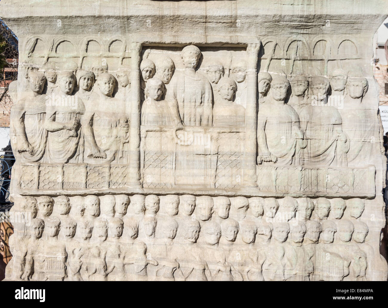 Die Basis des Obelisken Theodosius im historischen Zentrum, im Hippodrome, Istanbul Türkei Stockfoto