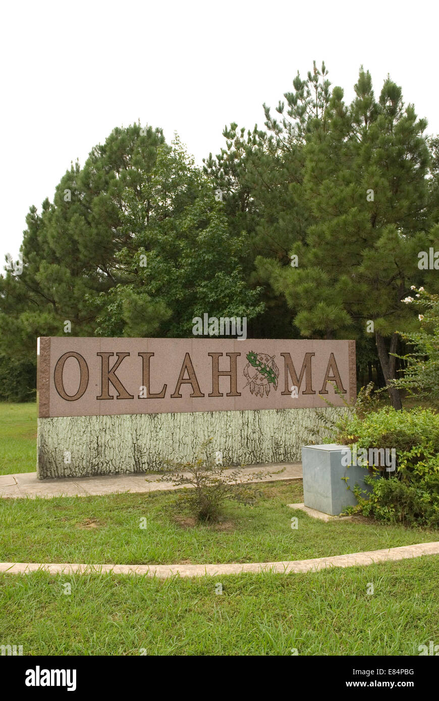 Willkommensschild Oklahoma USA Stockfoto