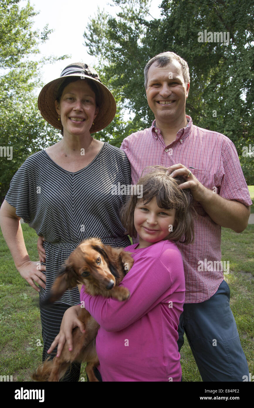 Die ganze Familie, Prospect Park, Brooklyn, NY. Stockfoto