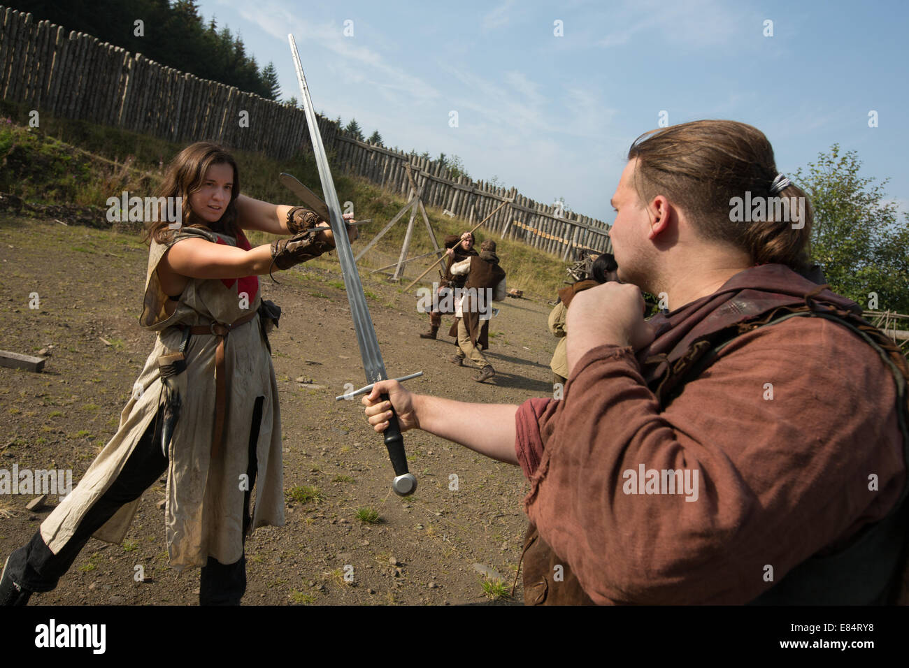 Clanranald Trust, im mittelalterlichen befestigten Dorf Duncarron, Carron Tal Wald, Schottland Stockfoto