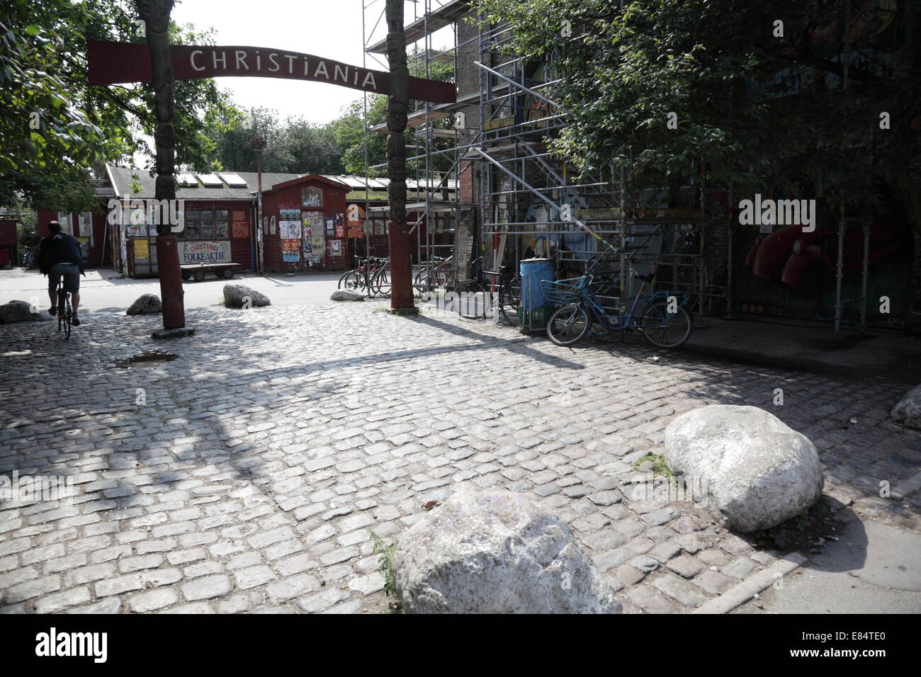 Eingang nach Freetown Christiania, Kopenhagen, Dänemark Stockfoto