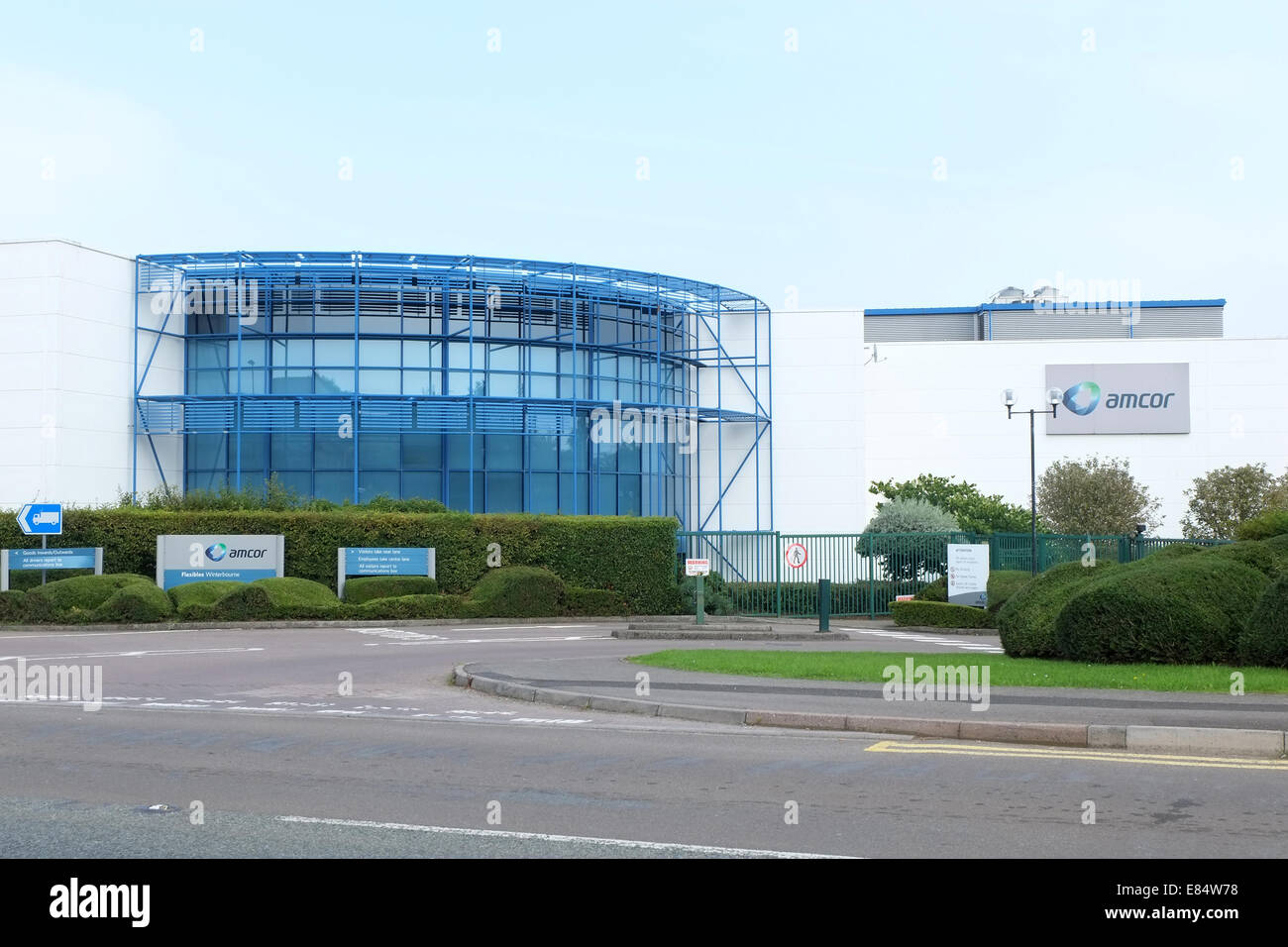 Amcor Flexibles Winterbourne, Büros & Werke, nördlich von Bristol, England. Eine von vielen Standorten weltweit. 3. September 2014 Stockfoto